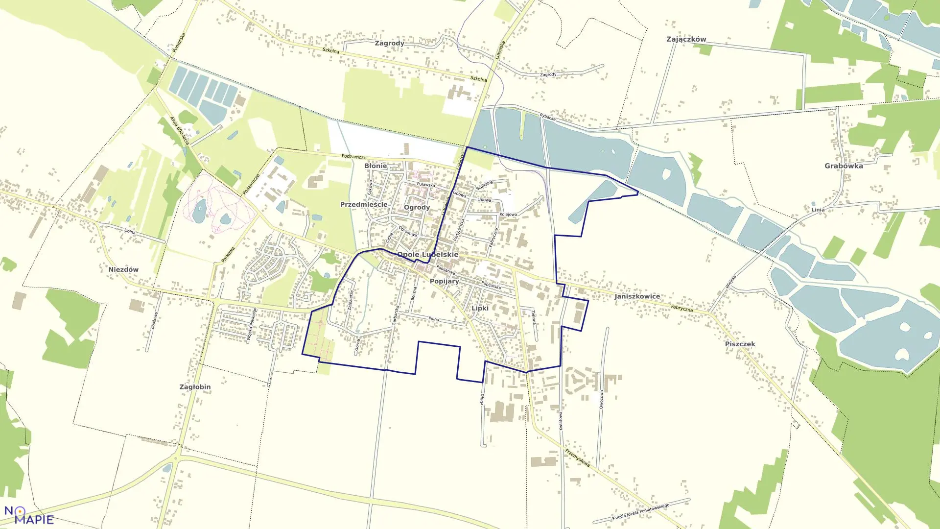 Mapa obrębu 04-OPOLE LUBELSKIE OBR.4 w gminie Opole Lubelskie