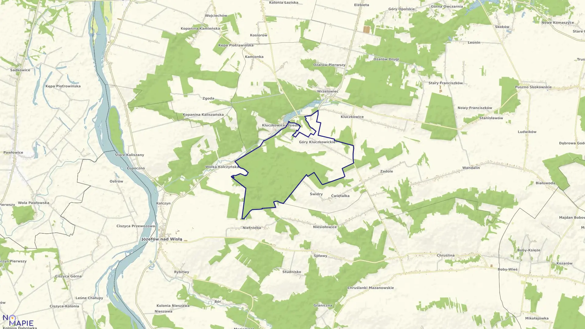 Mapa obrębu 11-GÓRY KLUCZKOWICKIE w gminie Opole Lubelskie