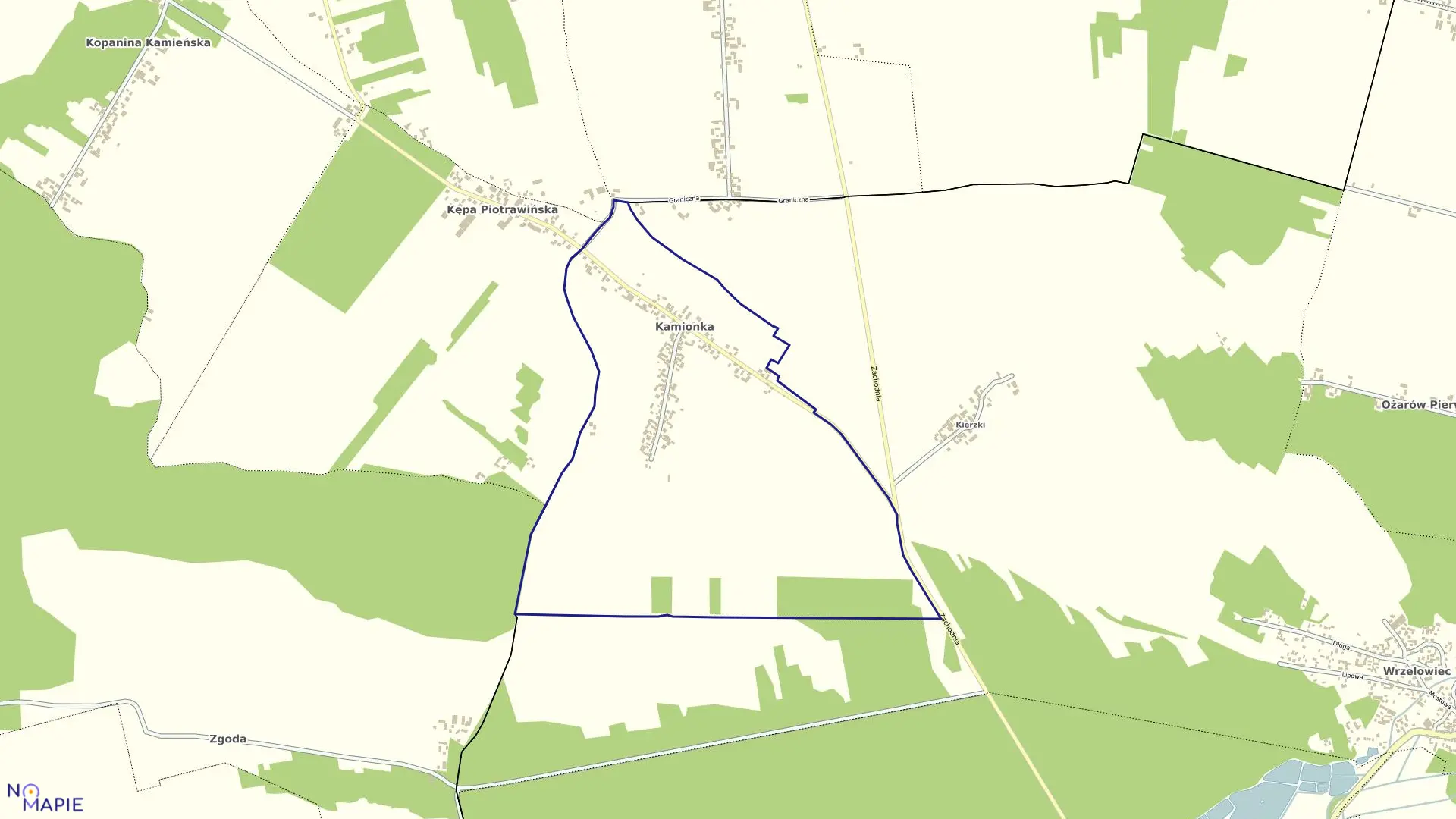 Mapa obrębu 16-KAMIONKA w gminie Opole Lubelskie