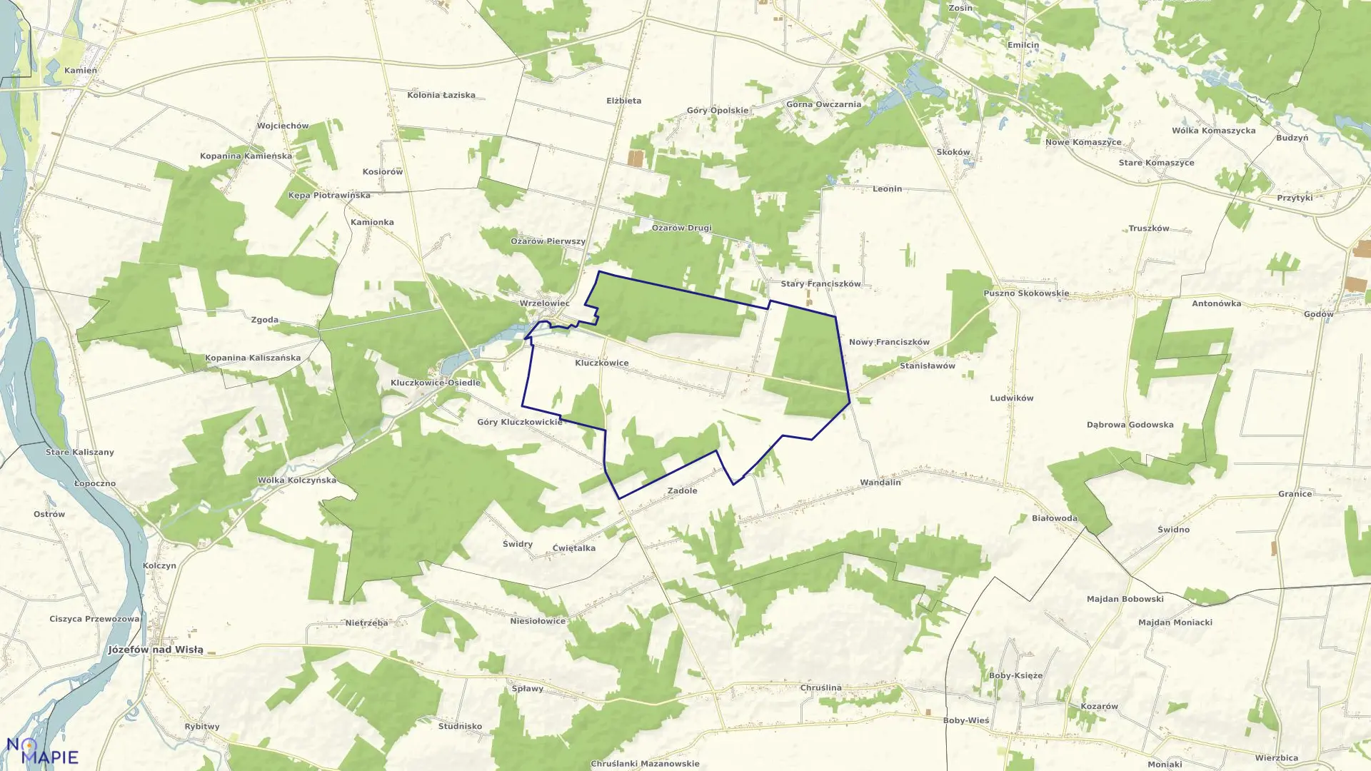 Mapa obrębu 18-KLUCZKOWICE w gminie Opole Lubelskie