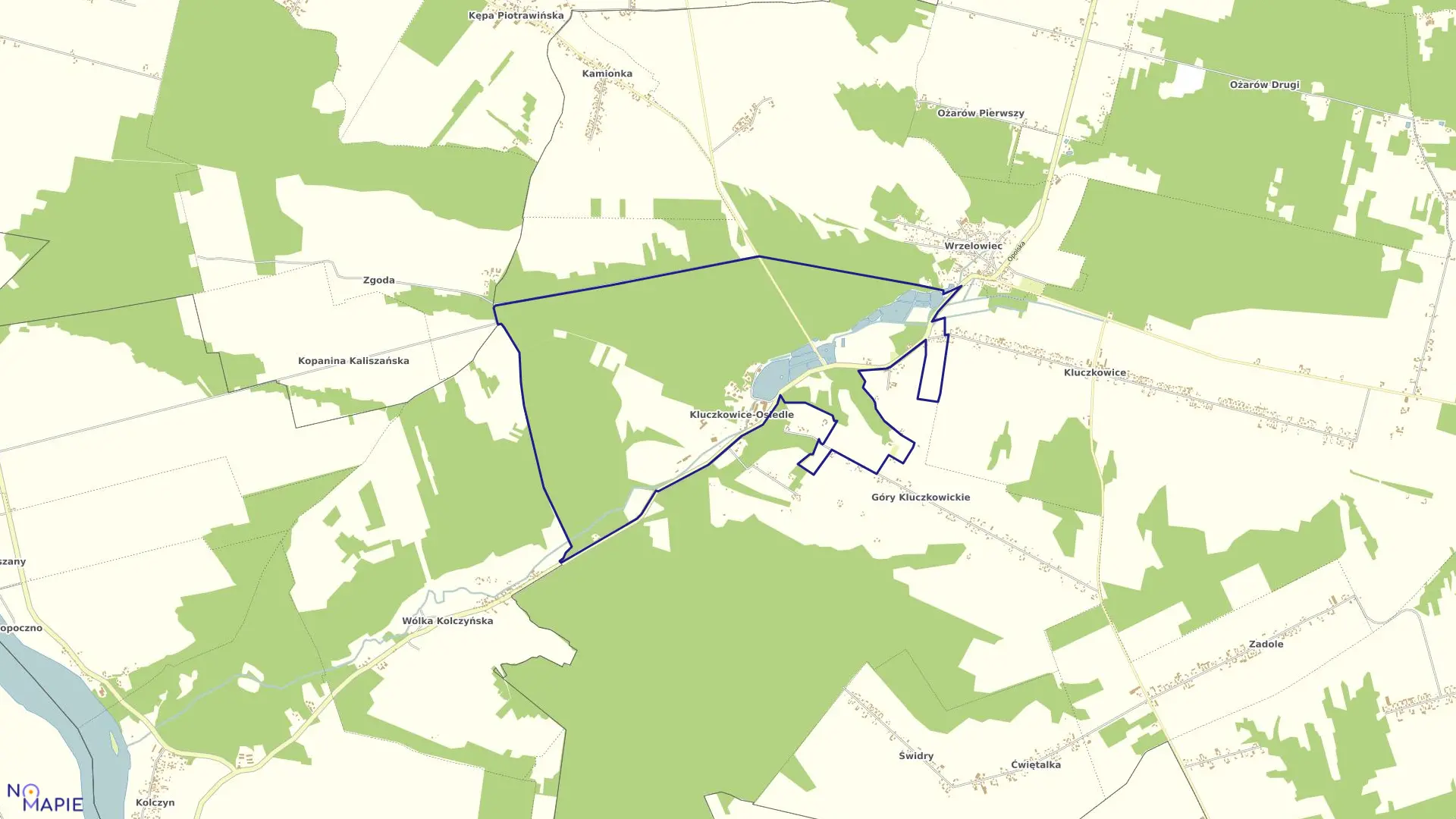 Mapa obrębu 19-KLUCZKOWICE -OSIEDLE w gminie Opole Lubelskie