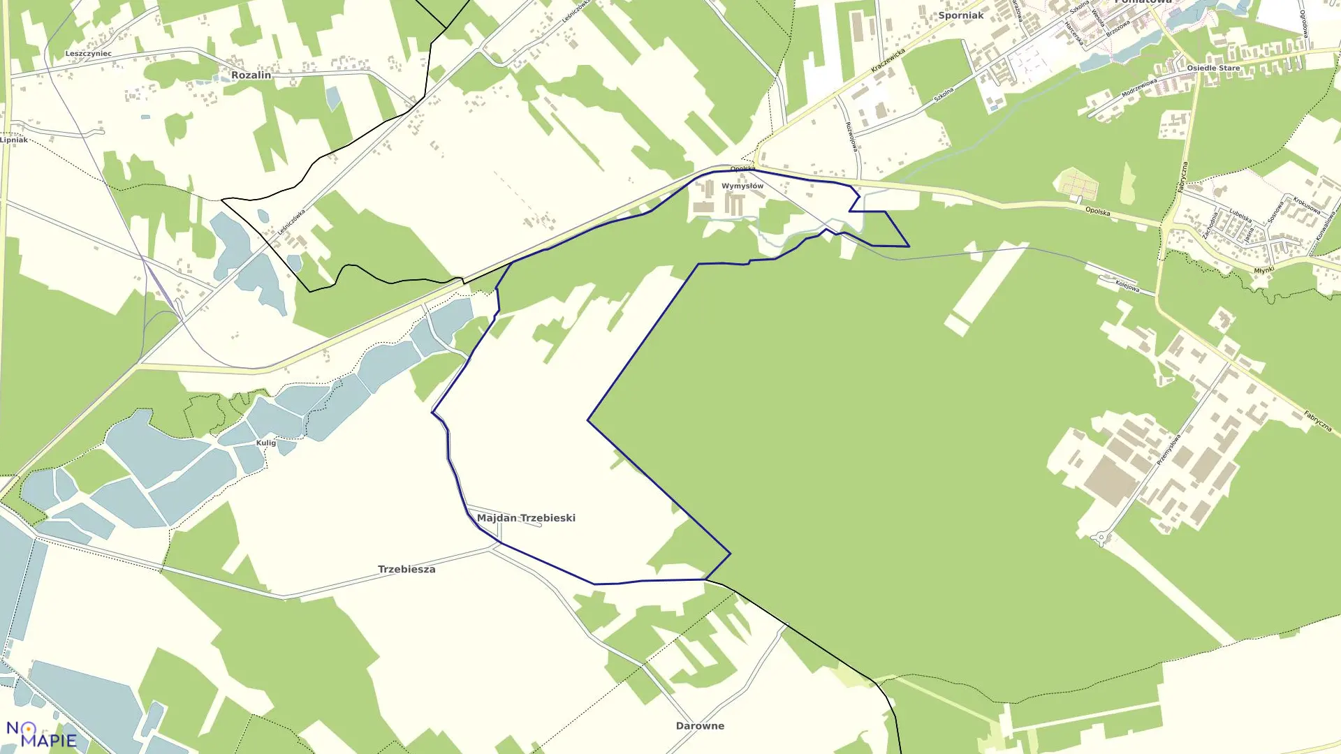 Mapa obrębu 24-MAJDAN TRZEBIESKI w gminie Opole Lubelskie